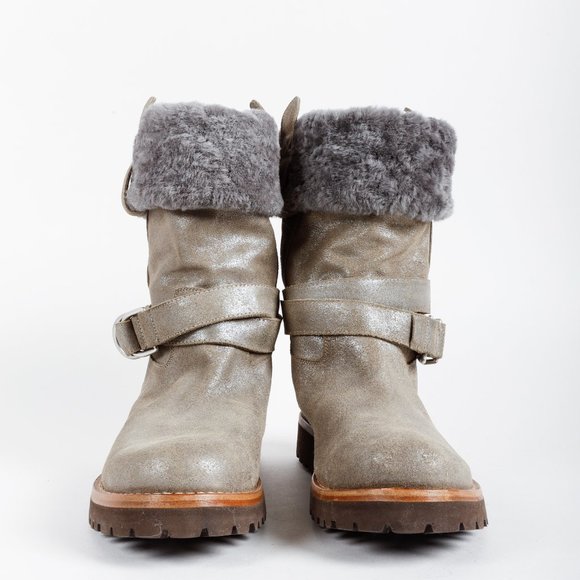 Brunello Cucinelli Shearling Ankle Boots - Picture 11 of 11